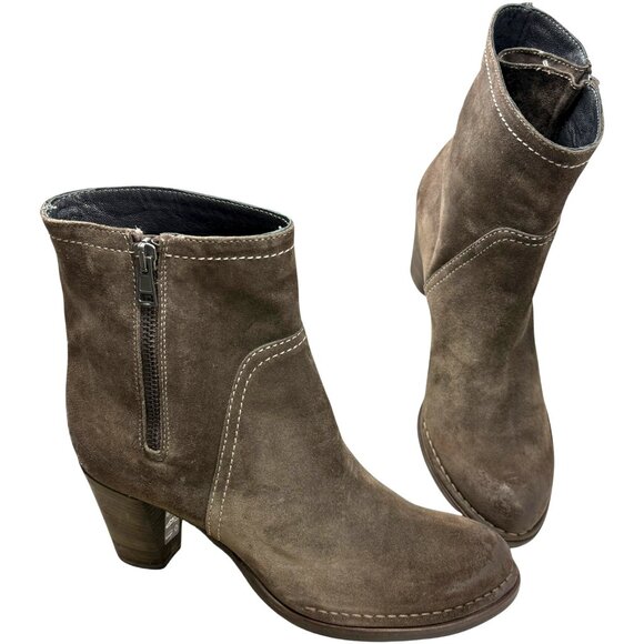 Alberto Fermani Taupe Suede Zip Ankle Boots Made in Italy - Picture 11 of 11